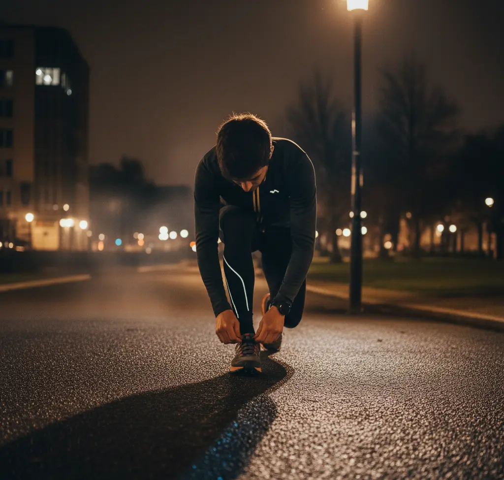 Runner in proper form demonstrating evidence-based running techniques, representing the scientific approach to debunking common running myths